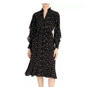 T Tahari Floral-Print Ruffle Belted Dress